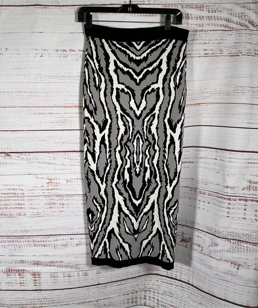 Women's Torn by Ronny Kobo Black and White Zebra Print Knit Skirt Size M