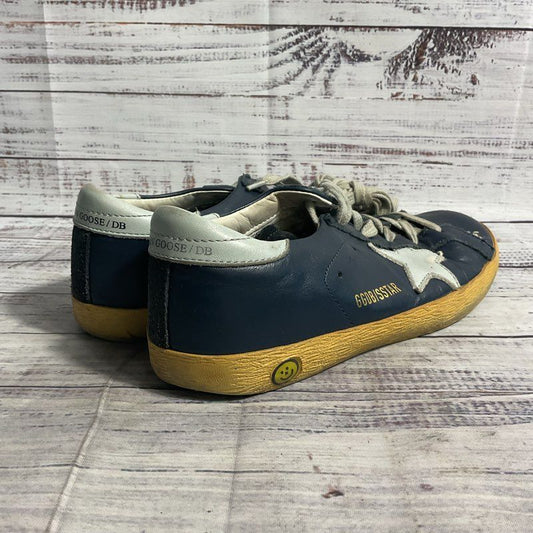 Golden Goose Navy Blue Leather Sneakers Unisex Kids 2Y US/34 IT