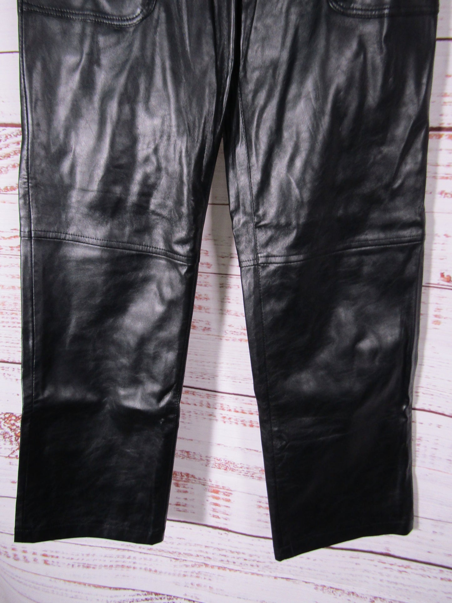 Blank NYC The Baxter Women's Black Faux Leather Cargo Bootcut Pants Size 24