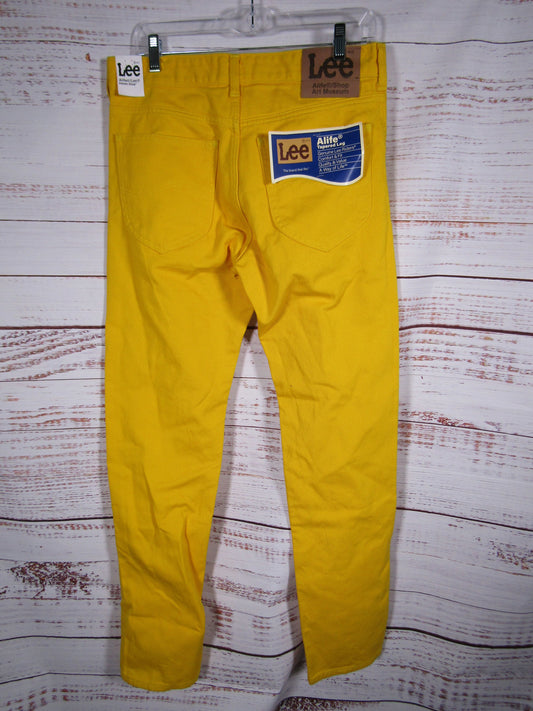 Lee Alife Shop Art Museum Men's Lemon Yellow Denim Jeans Size 30 x 32