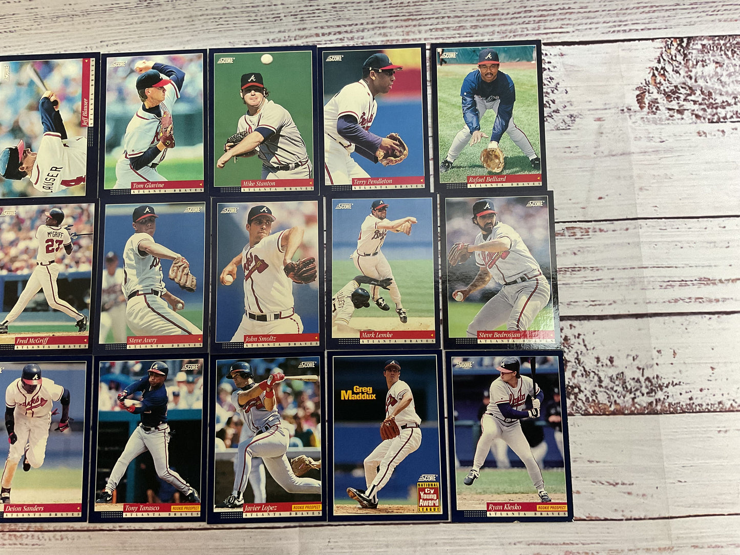 1994 Score ATLANTA BRAVES Baseball Cards- 18 cards