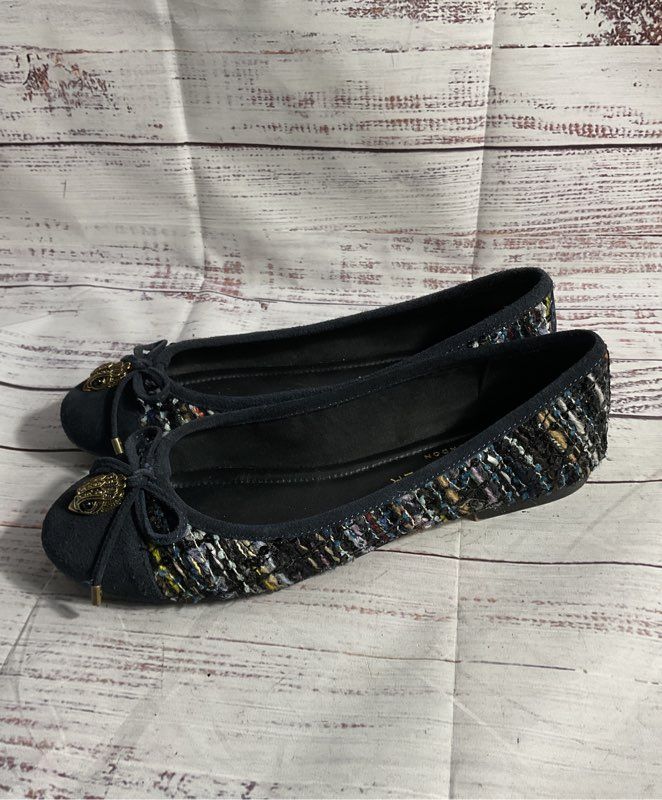 Kurt Geiger London Eagle Tweed Ballet Flats Shoes Multicolor 38.5 EU 8.5 US