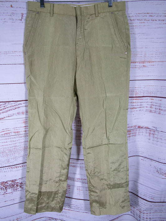 Louis Castel Men's Green Nylon Pants Size 32