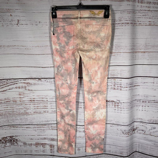 Robin's Jean Y2K Indie Sleaze Pink Tie Dye Snakeskin Denim Pants - Size 26