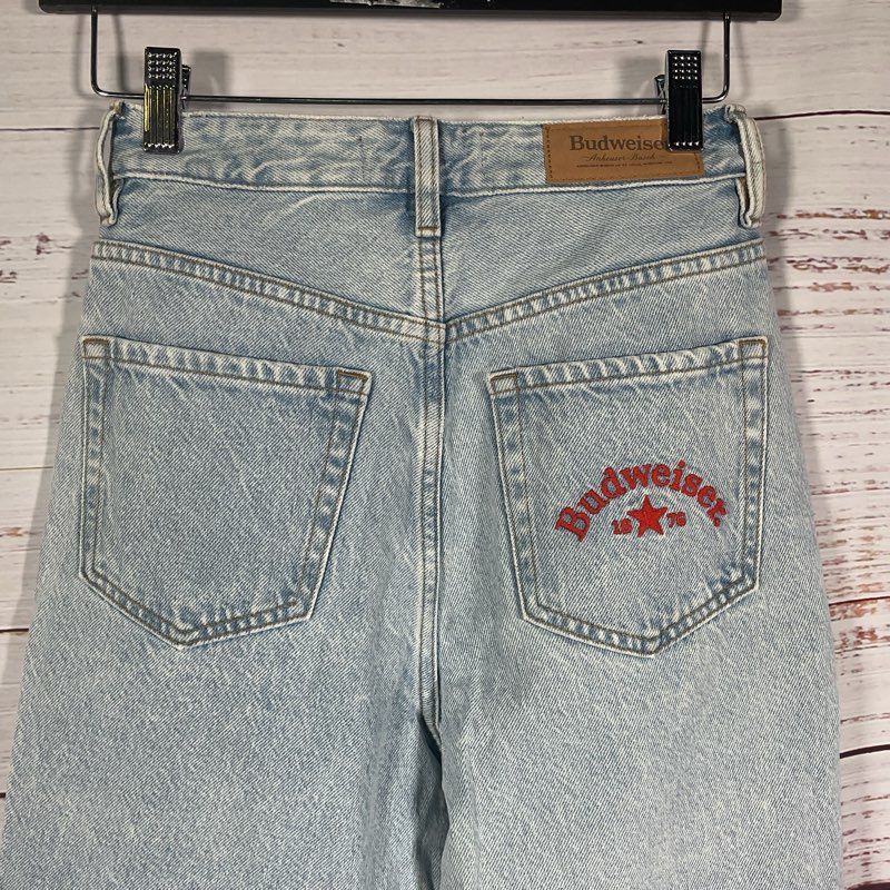 Pacsun X Budweiser Embroidered Distressed Retro 90s Boyfriend Jeans - Size 24