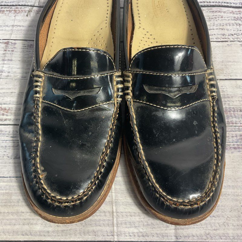 Weejuns Black Leather Contrast Stitch Mule Penny Loafers Women's 8.5