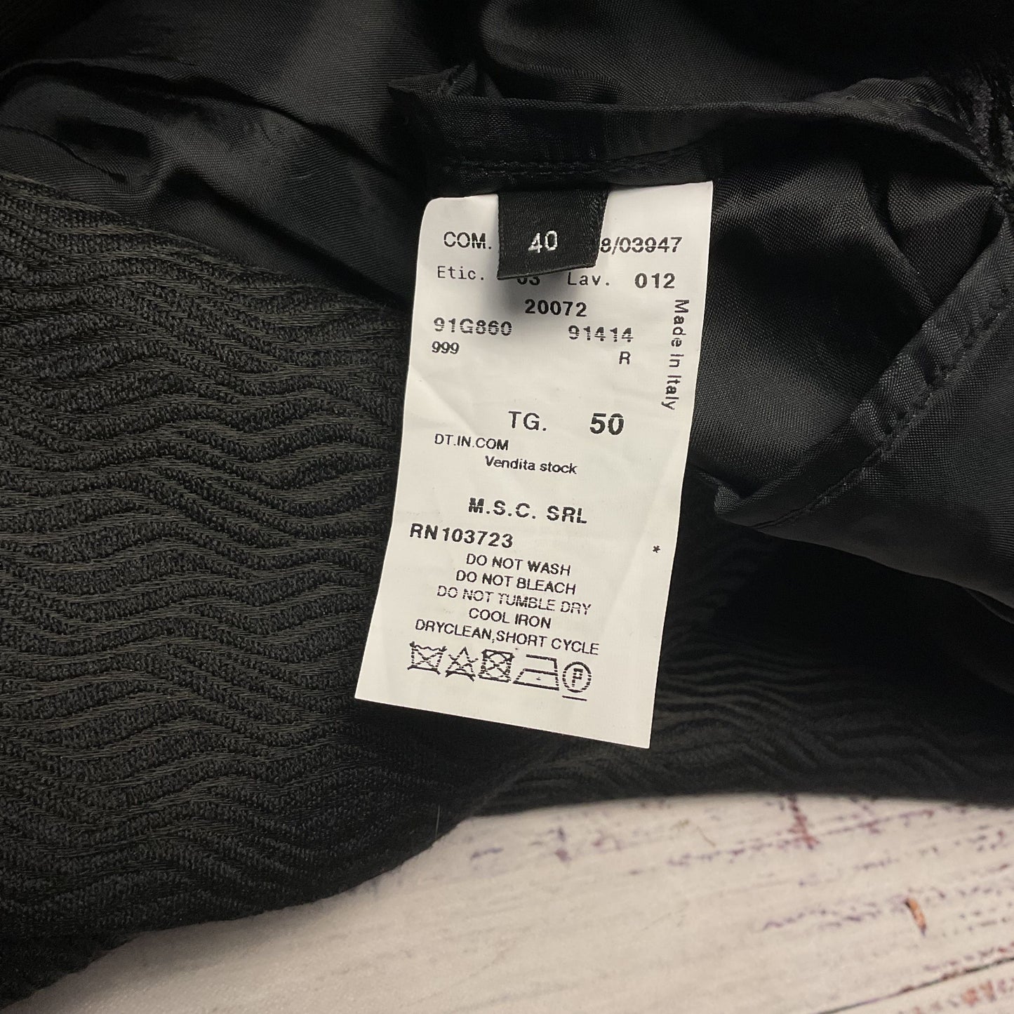 Emporio Armani Mr A Line Black Jacquard Wavy Stripe 1 Button Blazer Jacket 40US