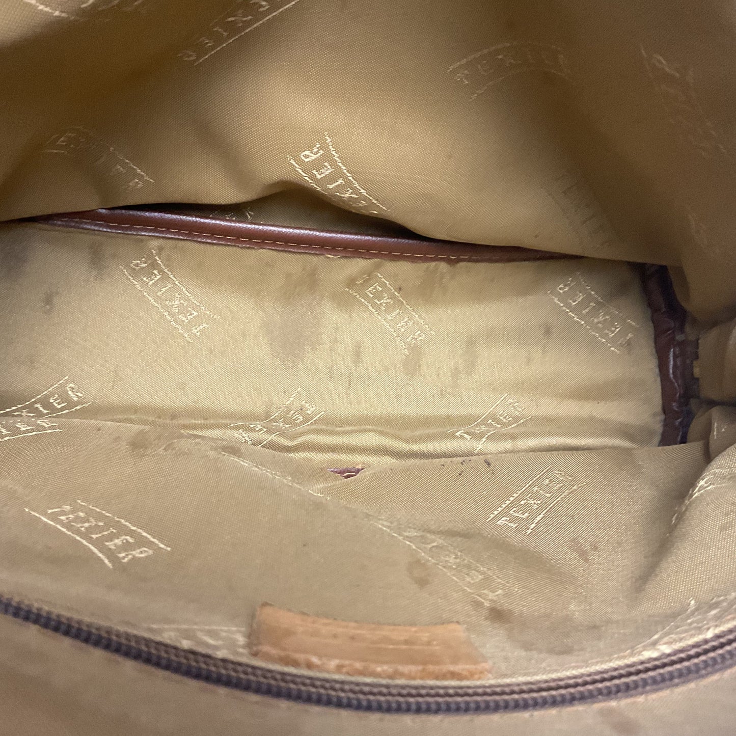 Texier Brown Leather Shoulder Bag 10"x3.5"x8"