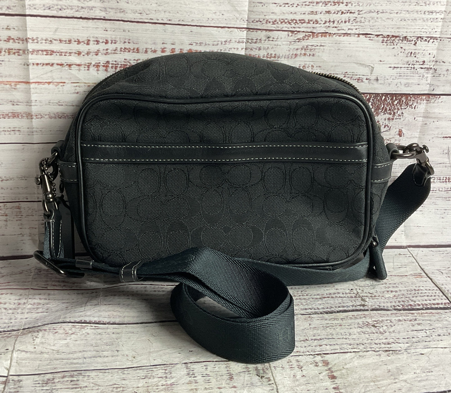Coach Signature Jacquard Theo Camera Bag Black