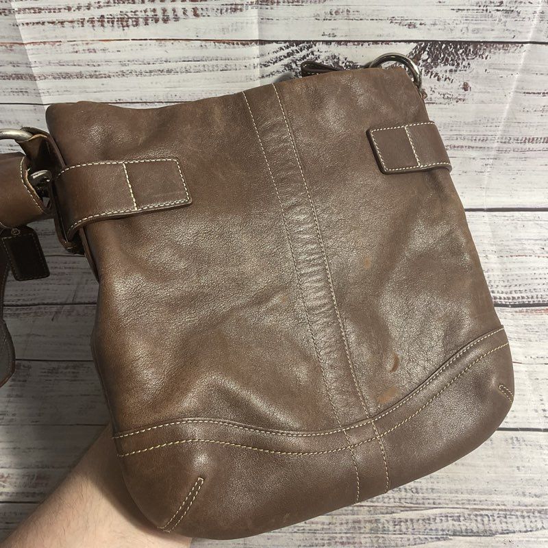 Coach 1452 Soft Duffle Brown Leather Shoulder Bag
