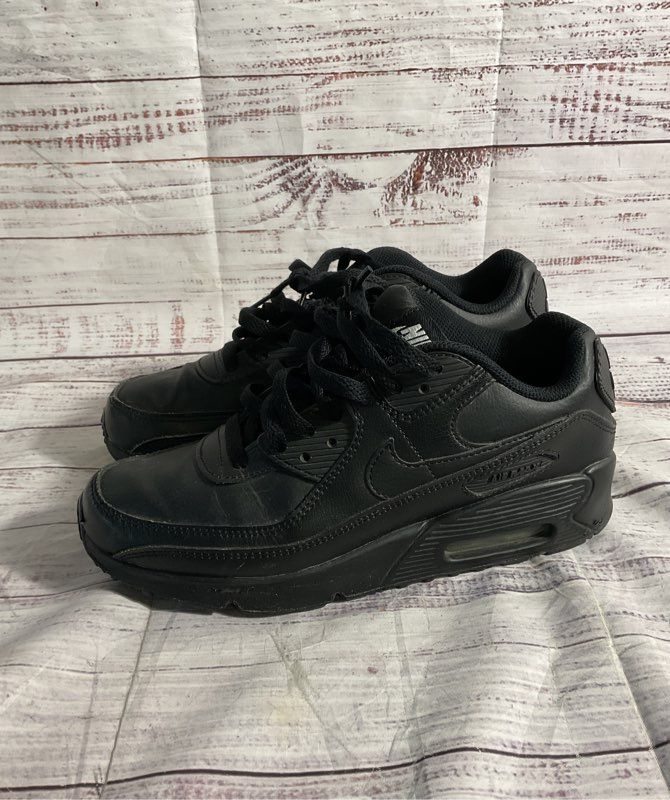 Size 5.5 Youth - Nike Air Max 90 Low Triple Black - CD6864-001 Sneakers