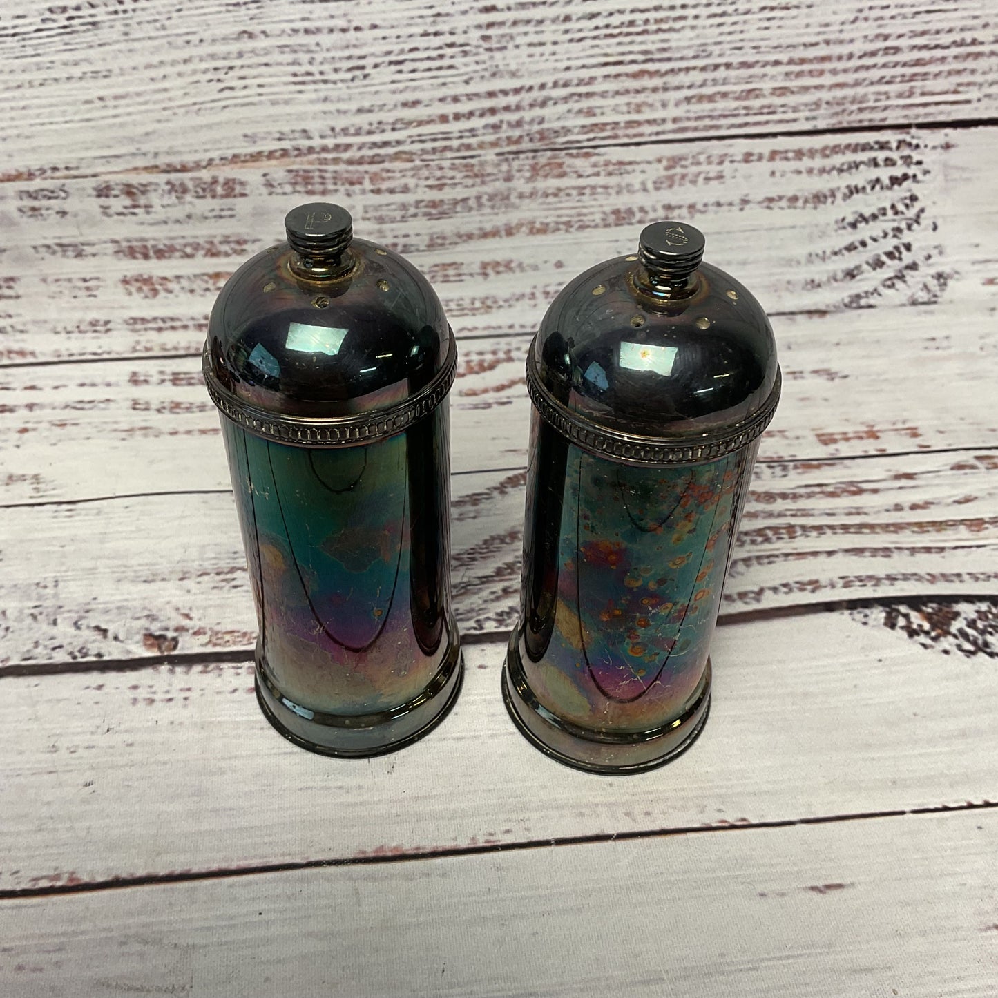 Gorham Maestri Silver Platted Salt And Peppershaker + Covered Glass Butter Dish