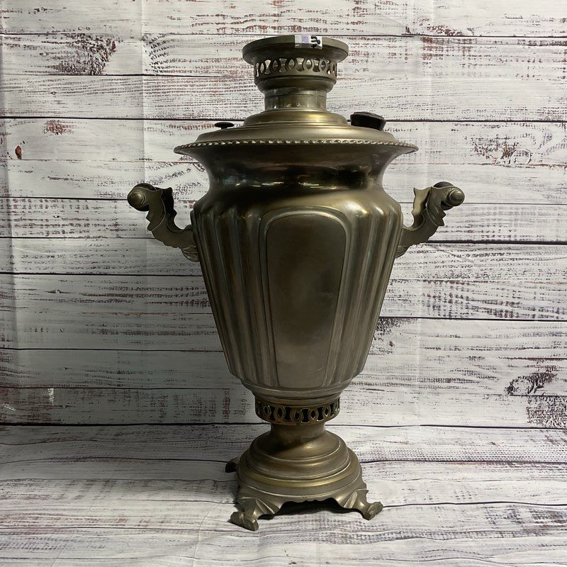 Antique Russian Brass Samovar Tea Urn By M.A. Zubov