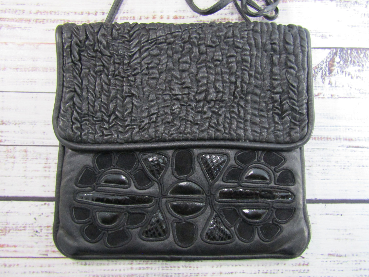 Braccialini Women's Black Leather Crossbody Bag Made in Italy