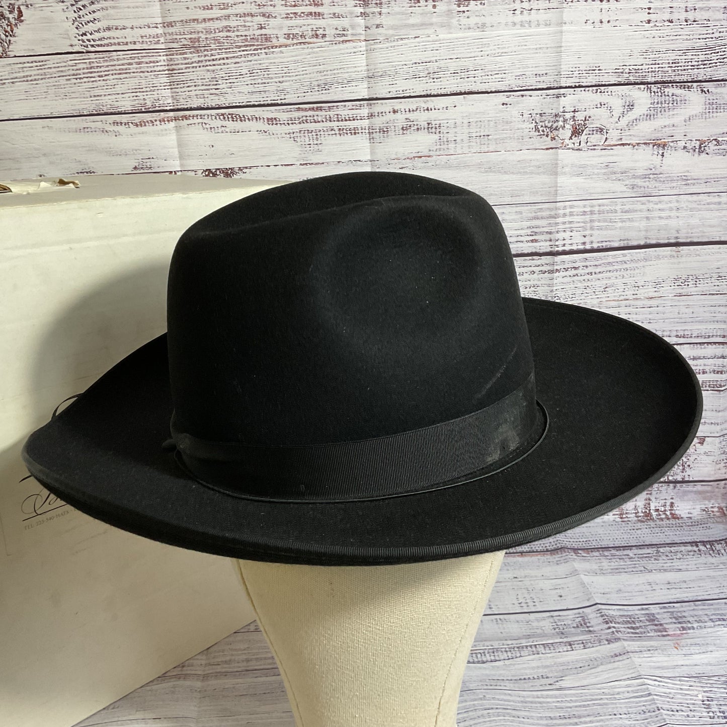 VTG. BORSALINO Men's Black Fedora Hat- SZ 22"