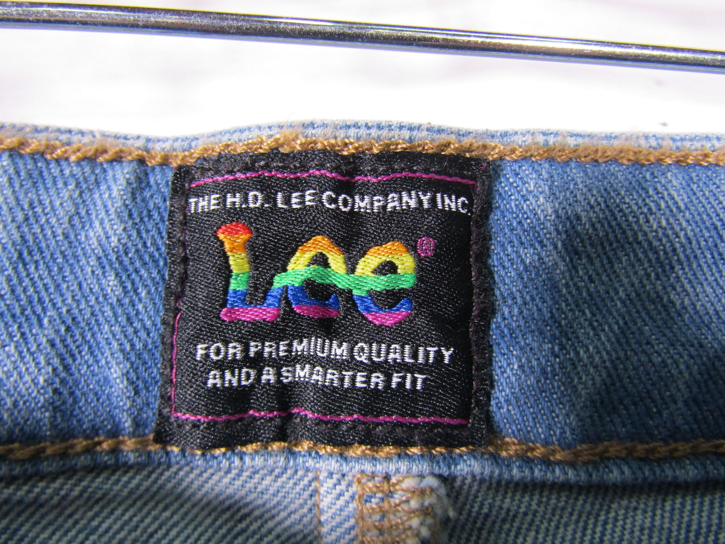 Lee Pride Women's Blue Denim Rainbow Accent High-Rise Super Flare Jeans Size 27