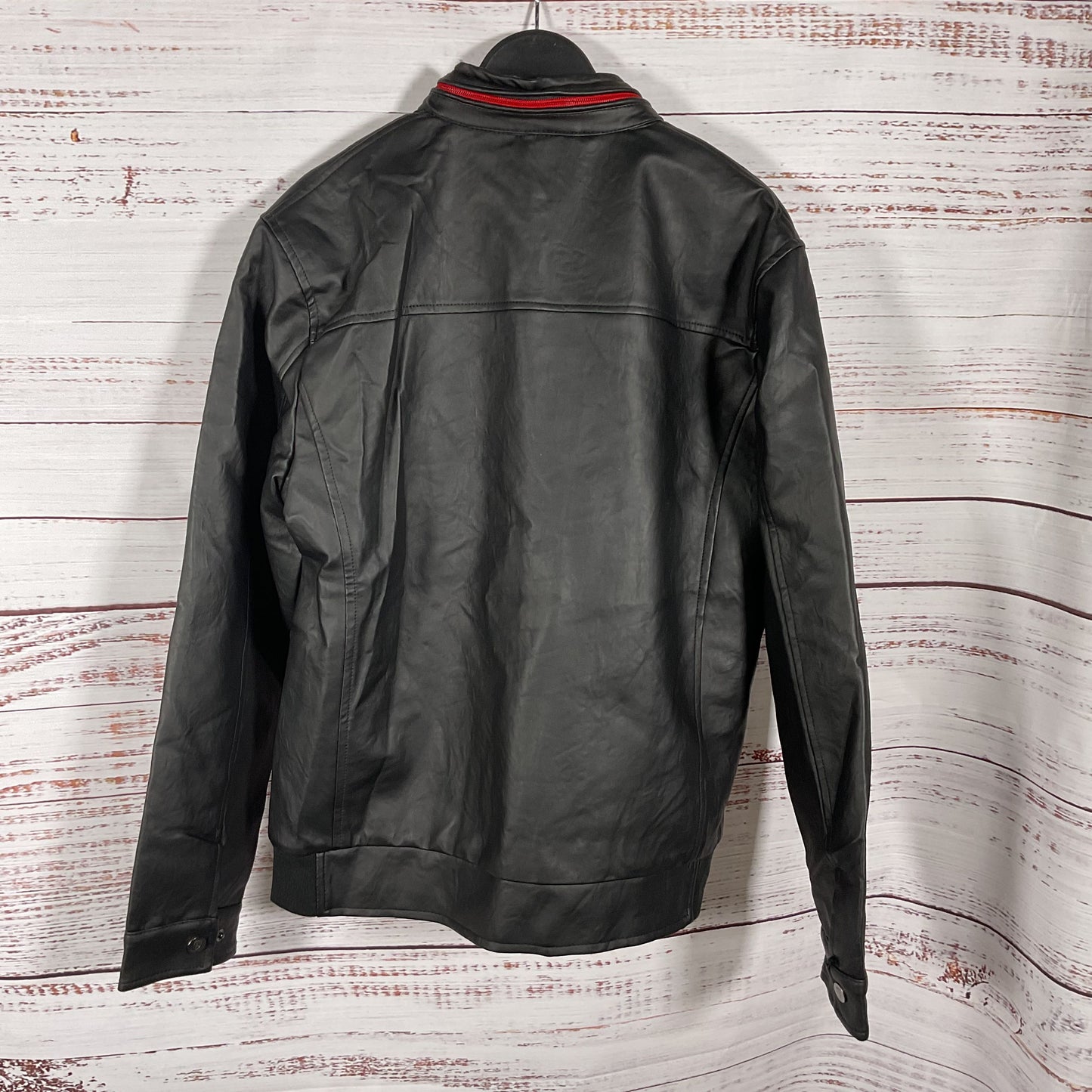 F Collection Italian Faux Leather Black Jacket - Size M New W/ Tag