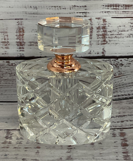 Oleg Cassini Vintage Crystal Perfume Bottle Clear