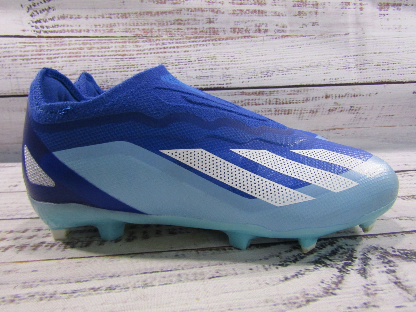 Adidas x Crazyfast.1 Boy's Blue Laceless Soccer Cleats Size 1 IE6643