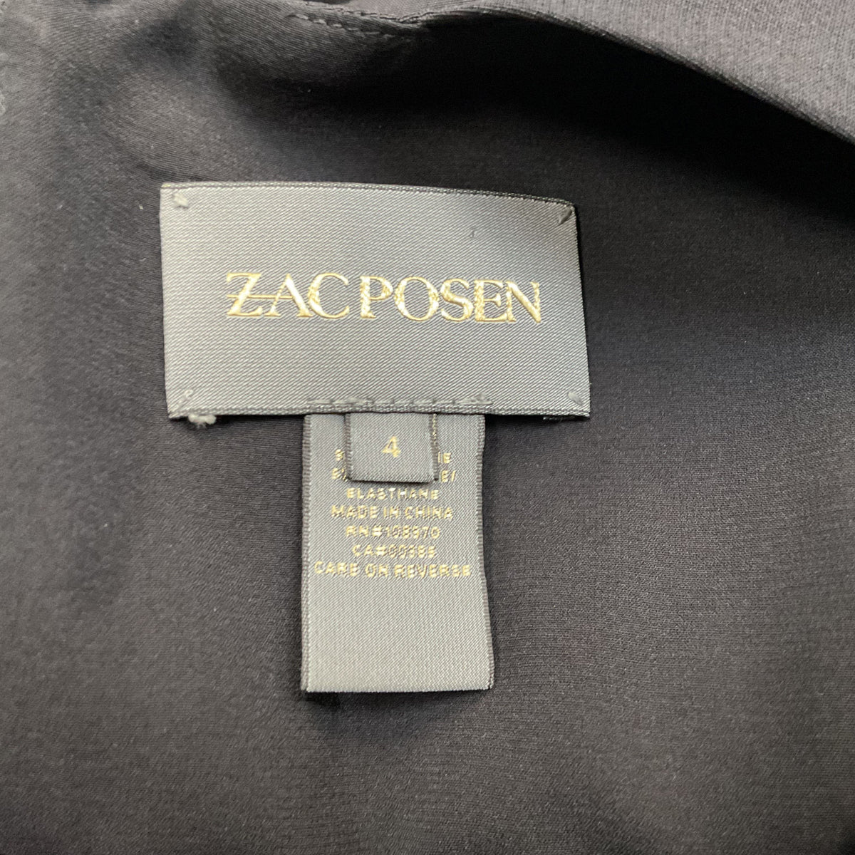 ZAC POSEN Women's Black Sleeveless Cocktail Dress- SZ 4
