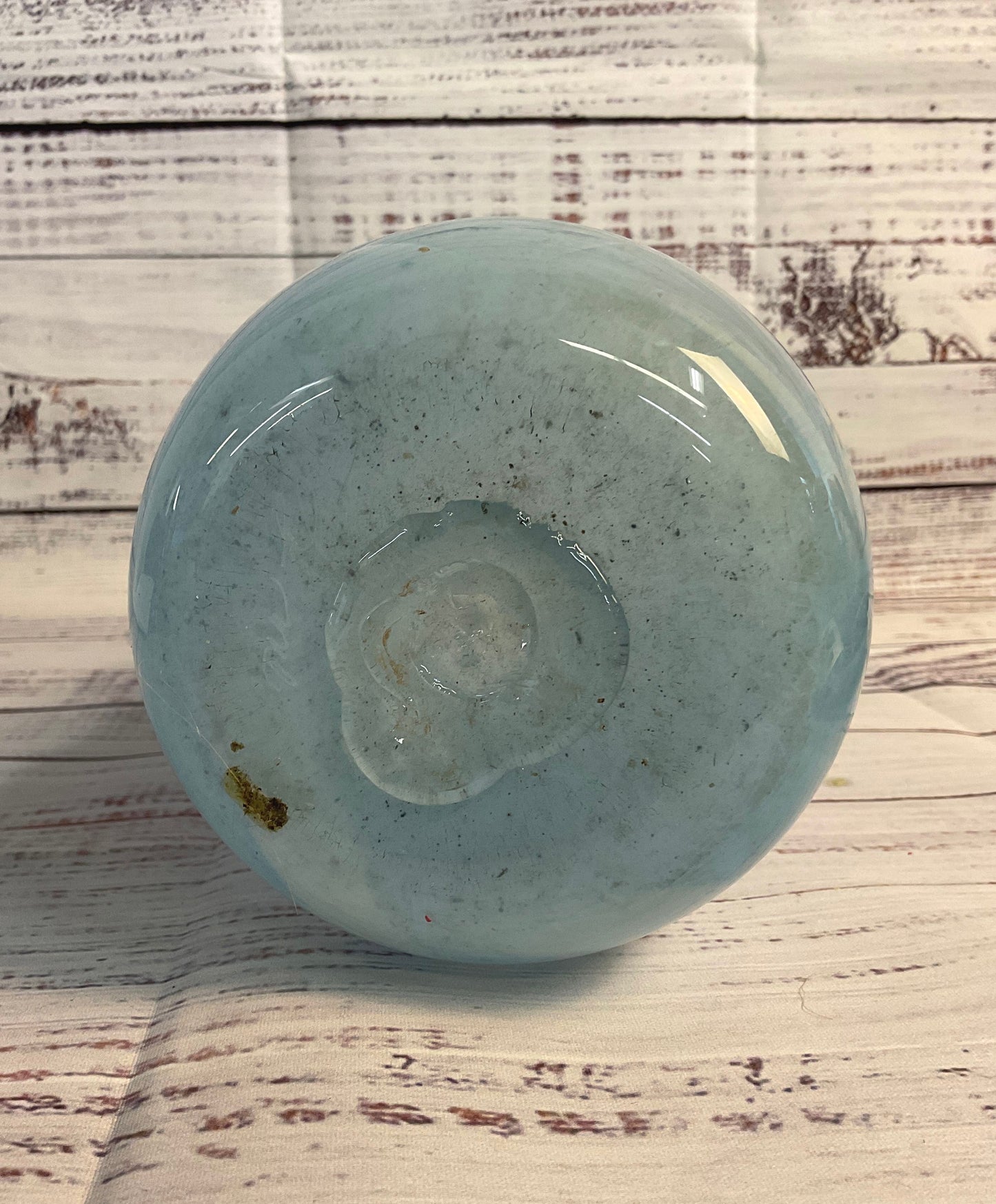 Blue Glass Vase Signed 1999