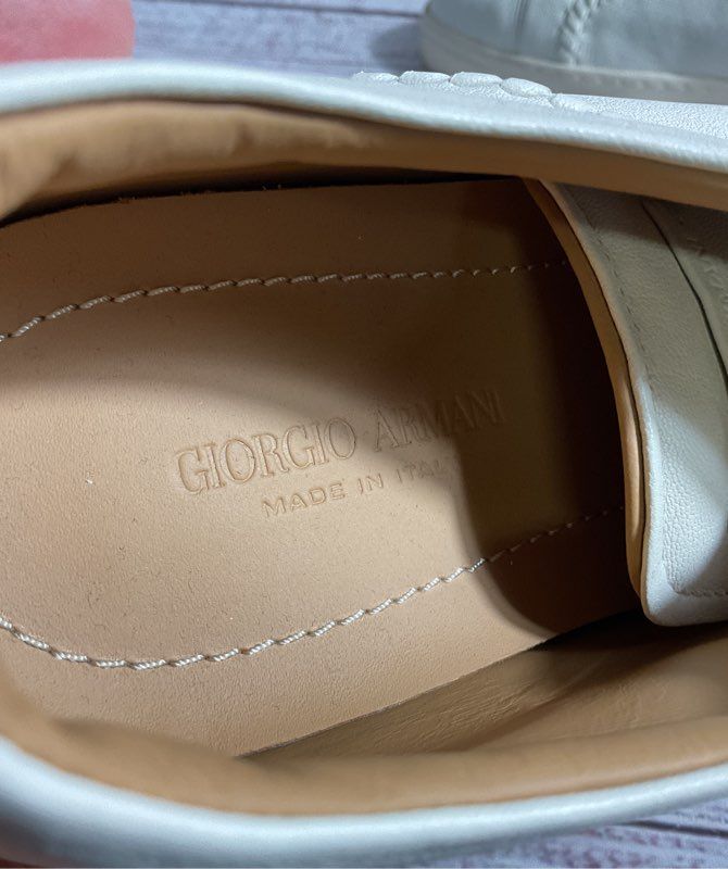 Giorgio Armani Women's Low Top Leather White Sneakers Size 6
