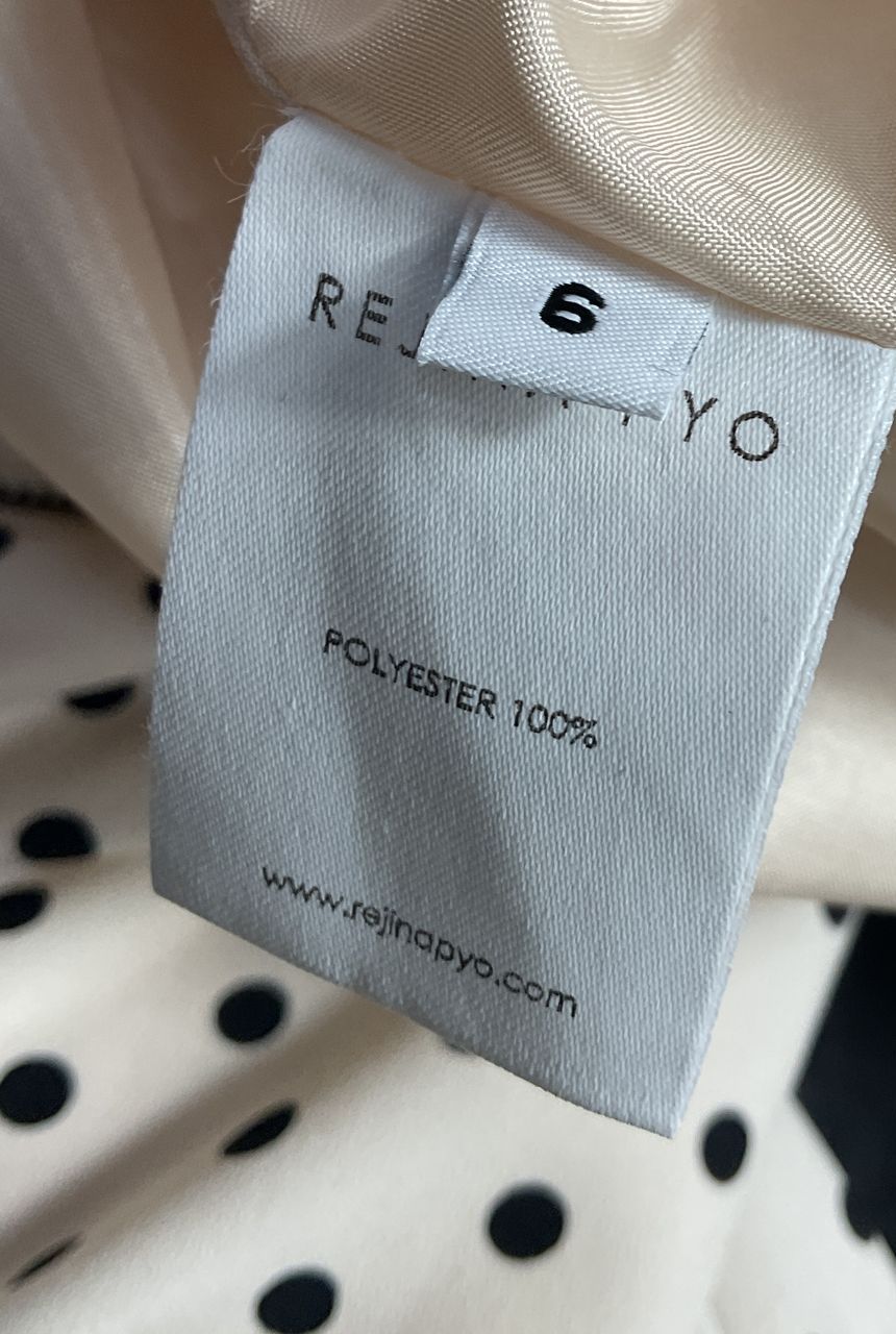 Rejina Pyo Ruched Polka Dot Skirt Cream 6