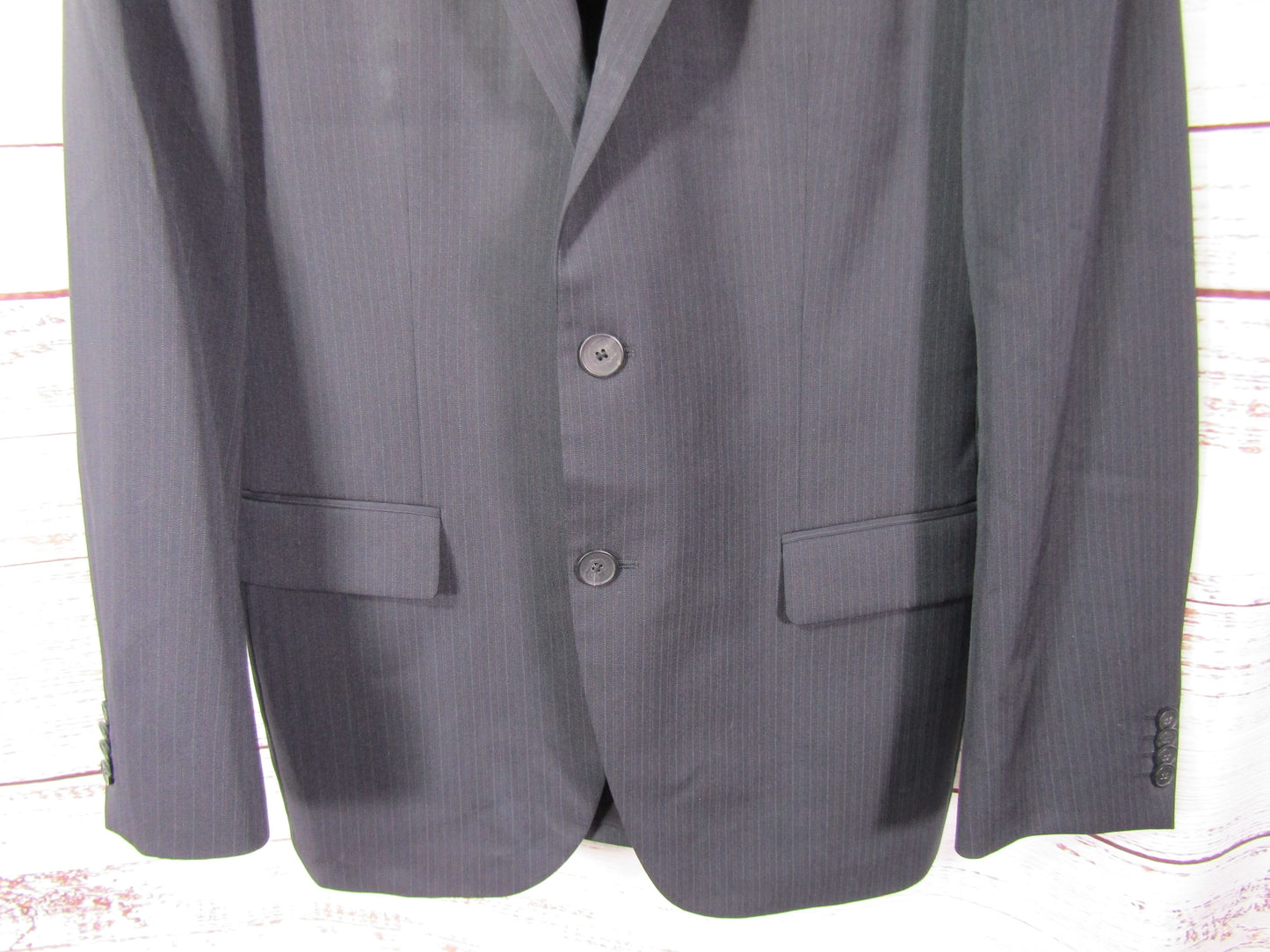 Hugo Boss Men's Black Pinstripe Blazer Jacket - Size CHECK MEASUREMENTS