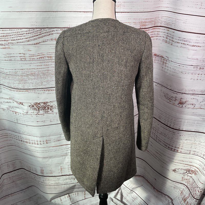 Theory Taidra 100% Wool Gray Tweed 3 Button Coat - Size P
