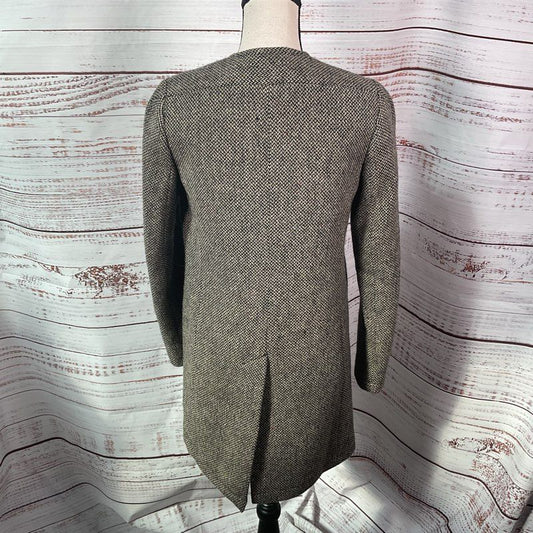 Theory Taidra 100% Wool Gray Tweed 3 Button Coat - Size P
