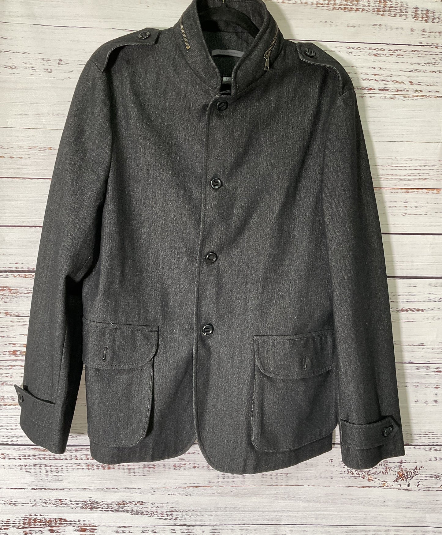 NWOT Men's John Varvatos Black Wool Blend Jacket Size 52 US Size 42
