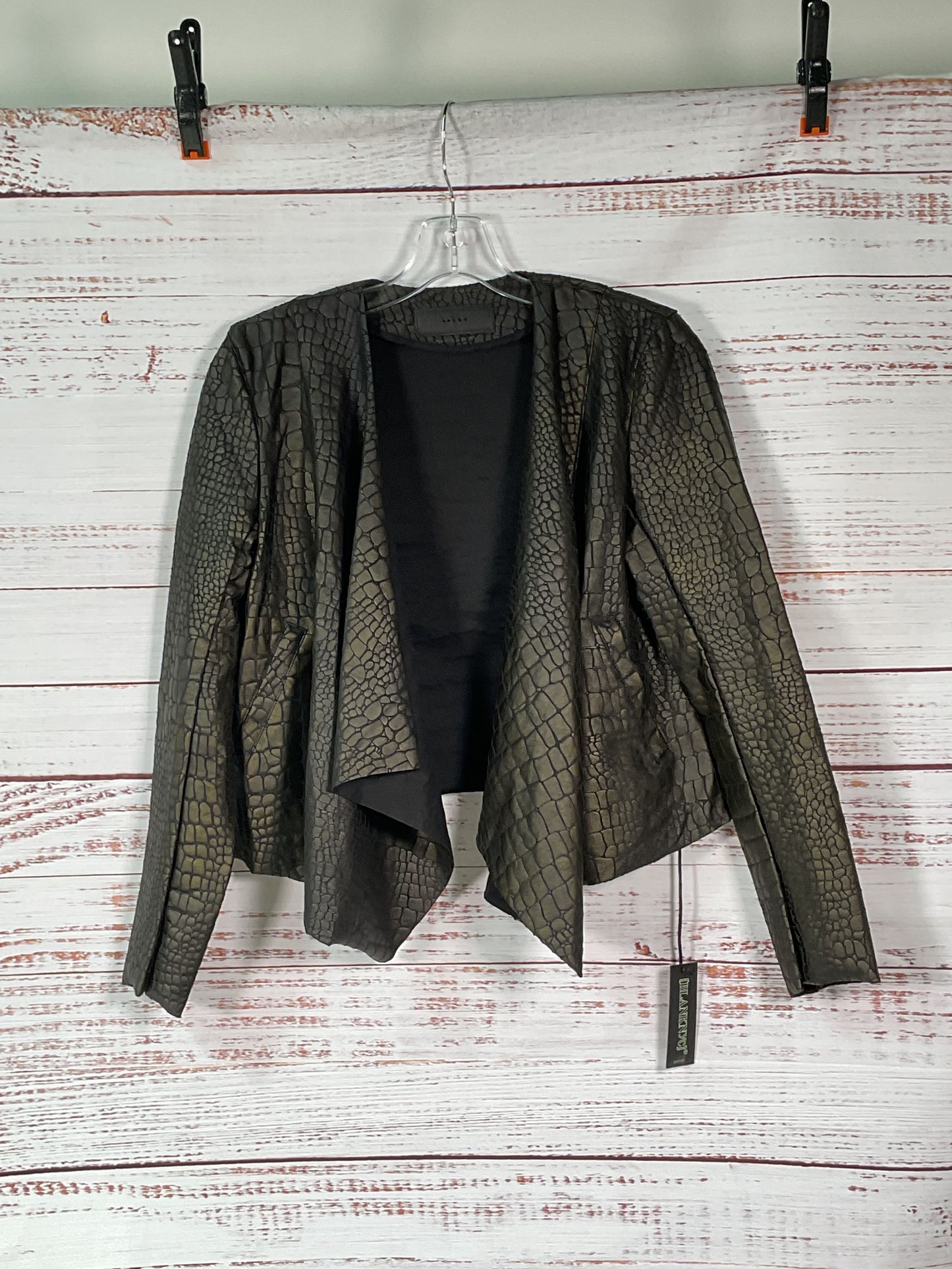 Blanknyc Black/Brown Croc Print Open Front Jacket - Size S