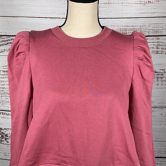 NWT MAEVE Anthropologie Women's Pink Puffy Sleeves Shirt Sweater- SZ M Petite