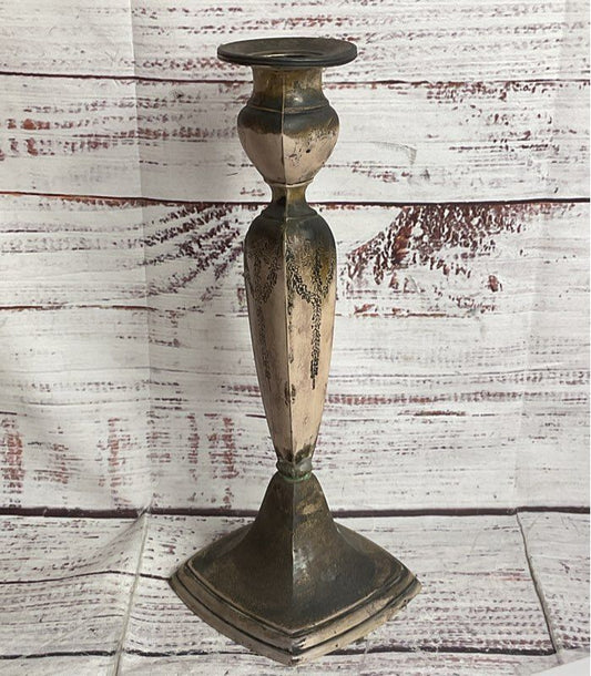 Vintage Engraved 9" Candlestick Sterling Silver