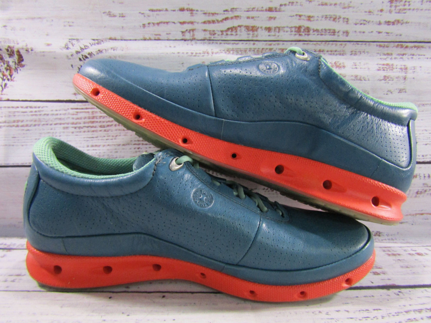 Ecco Cool Pro Women's Blue Leather Gore-Tex Waterproof Golf Shoes Size 6