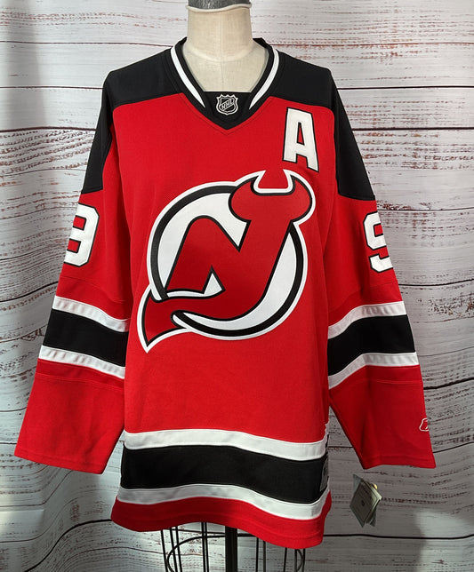 NHL Reebok New Jersey Devils #9 Zach Parise Autographed Jersey Red Black XL