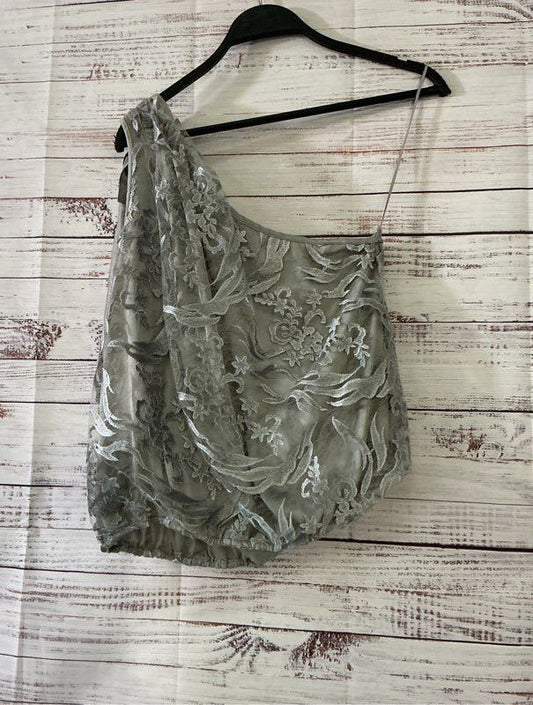 NWT Women's One Shoulder Max Studio Silver Top Size M