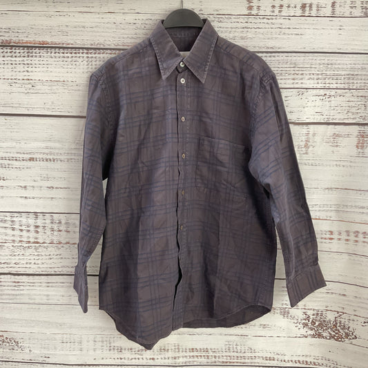 Brioni Cotton Dark Purple Long Sleeve Button Down Shirt - Size S