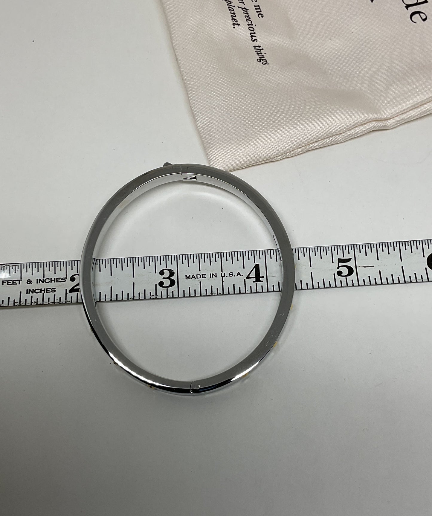 Kate Spade Silver Tone Hinged Bangle Bracelet