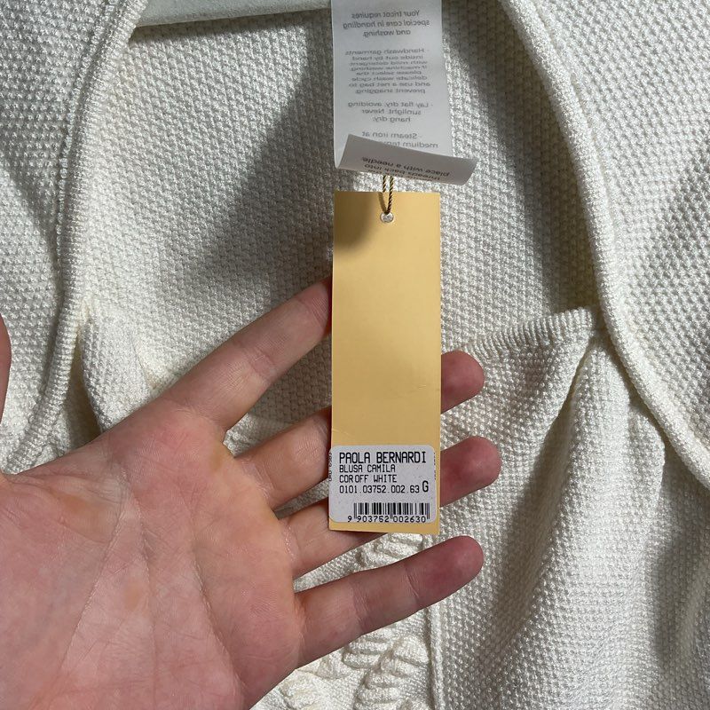 NWT Paola Bernardi Camila Cut-Out Knit White Mockneck Sweater - Size L