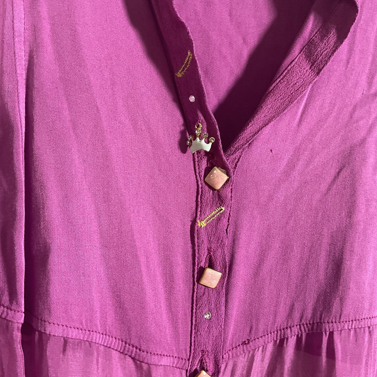 Elisa Cavaletti By Daniela Dallavalle Purple Silk Button Up Blouse - Size S