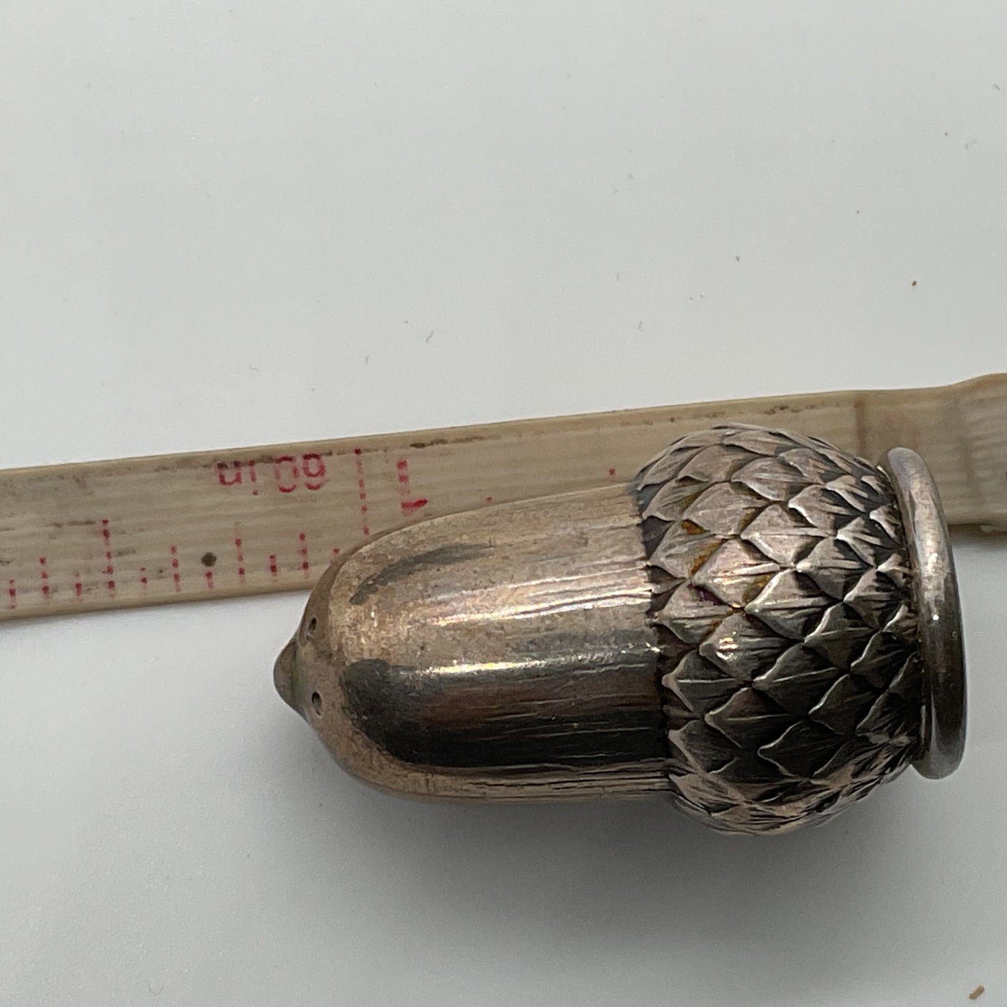 ANTIQUE 1920's REED & BARTON Sterling Silver 1" Acorn Salt Shakers- Set of 8