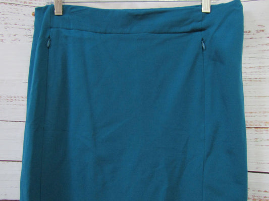 Diane Von Furstenberg Koto Women's Blue Pencil Skirt Size 14