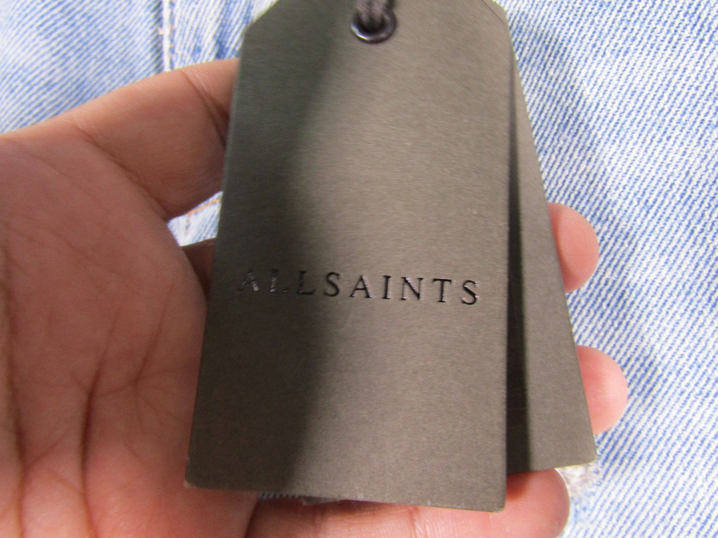 AllSaints Ava Women's Indigo Blue Straight Leg High Rise Cropped Jeans Size 24