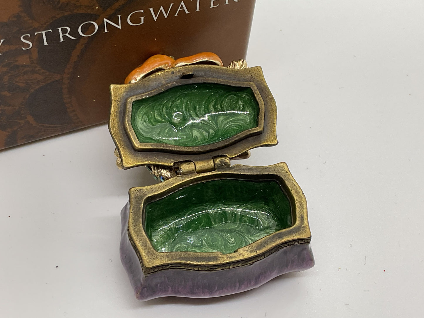 JAY STRONGWATER Darjeeling Pears Keaton Trinket Box- 1.5"
