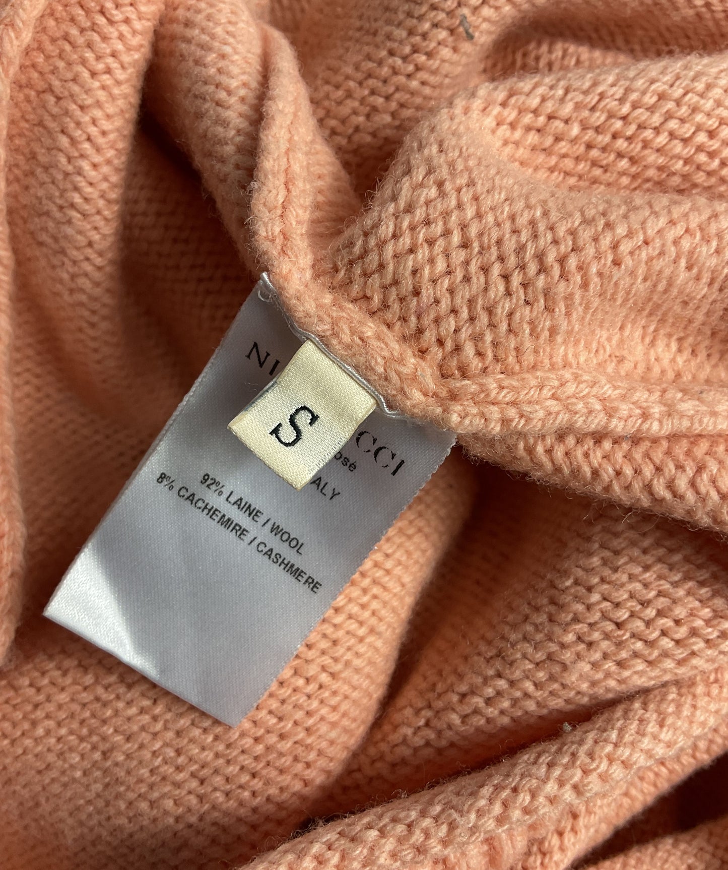 Nina Ricci Turtleneck Open-Back Sweater Coral S