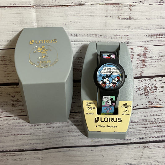 VTG. 1980's LORUS Mickey & Minnie Mouse Comic Cartoon Watch- NEEDS BATTERY