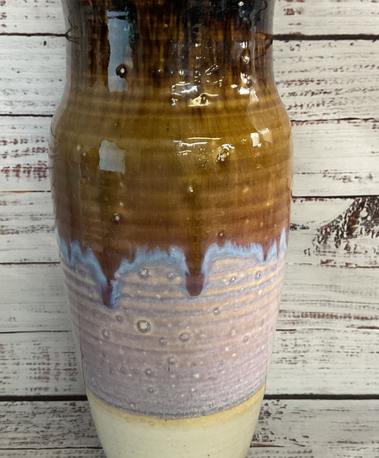 S. Knight Studio Pottery Drip Glaze Finish Vase Multicolor