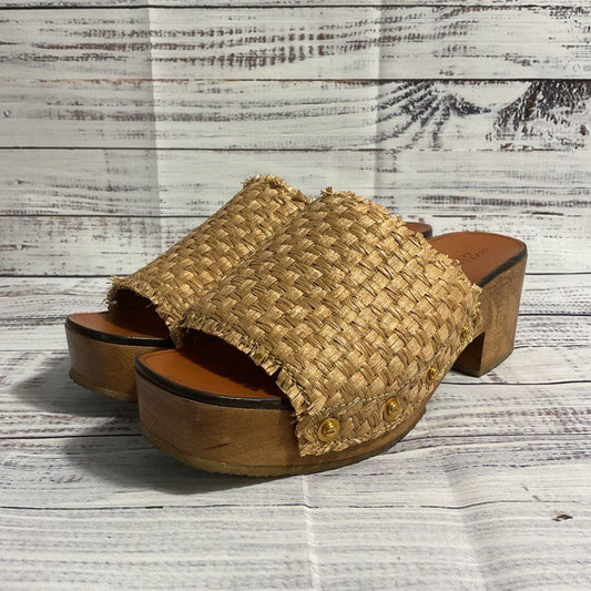 Rosetta Getty Brown Basketweave Clog Sandal Women's Size 6