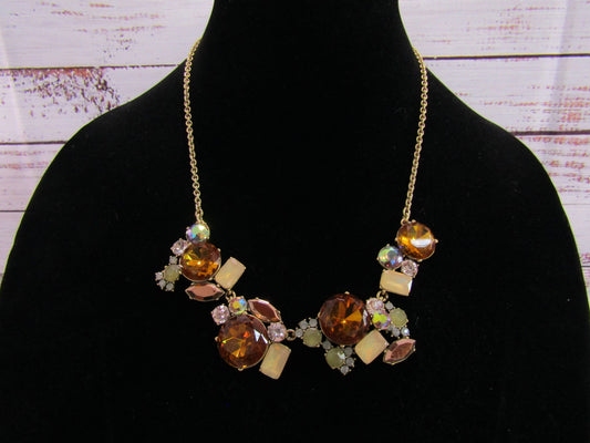 J. Crew Multi-Color Rhinestone Statement Necklace